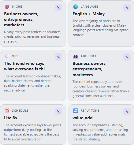 AI-generated setup cards for your Threads account